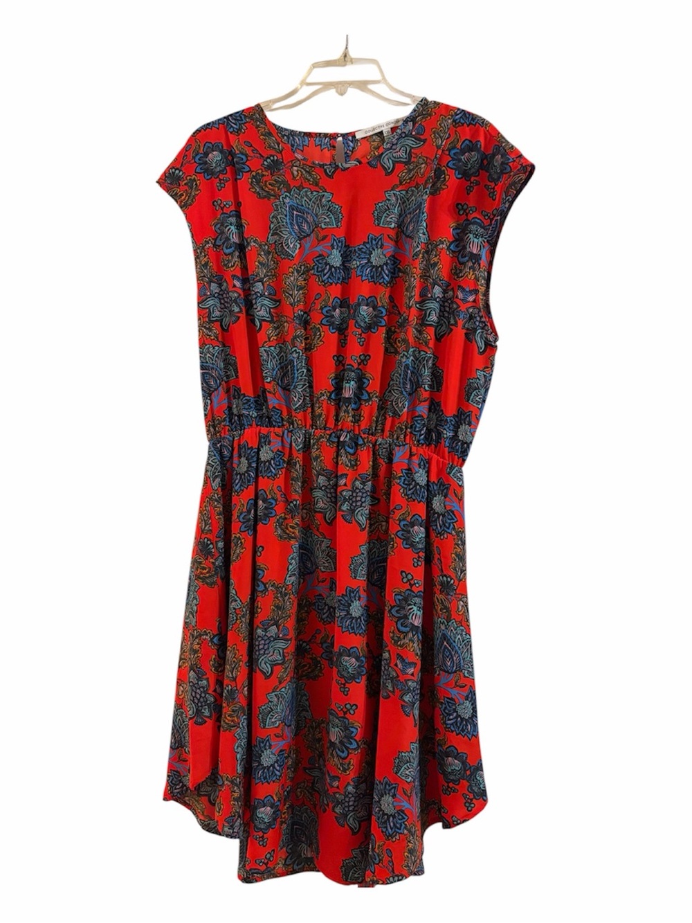 XXL like new Red Floral Cap-Sleeve Mini Dress by Collective Concepts